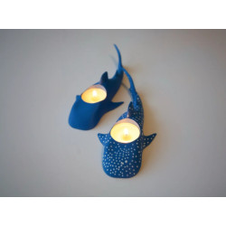 Świecznik Rekin 3D na tealight – dekoracja oceaniczna | qdote3D